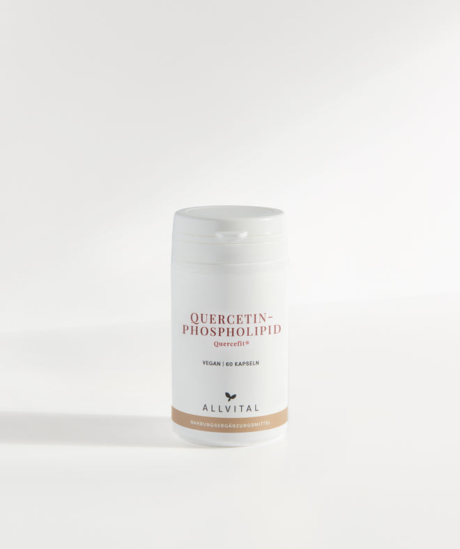 Quercetin-Phospholipid von Allvital. Natürliche Bioflavonoide mit antioxidativer Wirkung und optimaler Bioverfügbarkeit Quercetin-Phospholipid von Allvital. Natürliche Bioflavonoide mit antioxidativer Wirkung und optimaler Bioverfügbarkeit