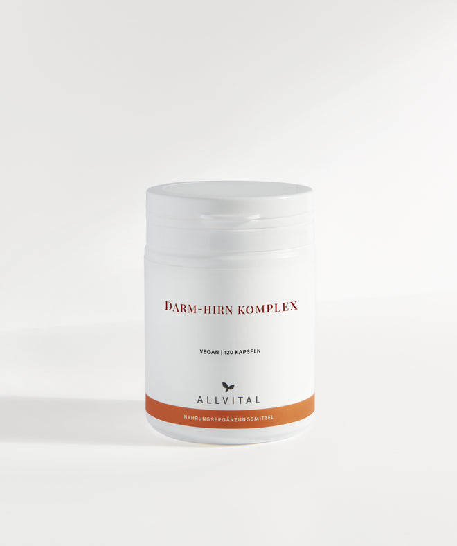Allvital Darm-Hirn Komplex enthält L-Glutamin, Cholin und sekundäre Pflanzenstoffe aus der Katzenkralle und Lapacho. Für eine gesunde Darm- und Gehirnfunktion. Allvital Darm-Hirn Komplex enthält L-Glutamin, Cholin und sekundäre Pflanzenstoffe aus der Katzenkralle und Lapacho. Für eine gesunde Darm- und Gehirnfunktion.