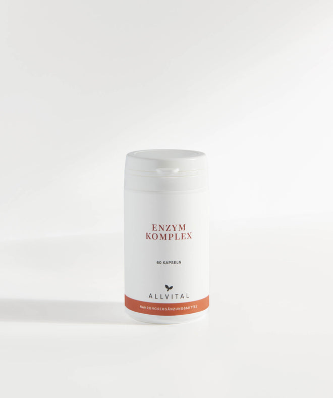 Allvital Enzym Komplex enthält die Verdauungsenzyme Amylase, Protease, Lactase, Lipase und Cellulase sowie sekundäre Pflanzenstoffe und Bitterstoffe. Allvital Enzym Komplex enthält die Verdauungsenzyme Amylase, Protease, Lactase, Lipase und Cellulase sowie sekundäre Pflanzenstoffe und Bitterstoffe.