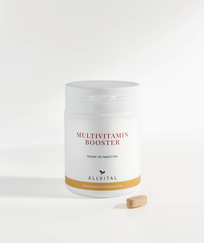Allvital Multivitamin Booster vegan. Multivitaminpräparat für den Zellschutz mit Vitaminen, Mineralien, Spurenelementen, Aminosäuren und Antioxidantien.  Allvital Multivitamin Booster vegan. Multivitaminpräparat für den Zellschutz mit Vitaminen, Mineralien, Spurenelementen, Aminosäuren und Antioxidantien.